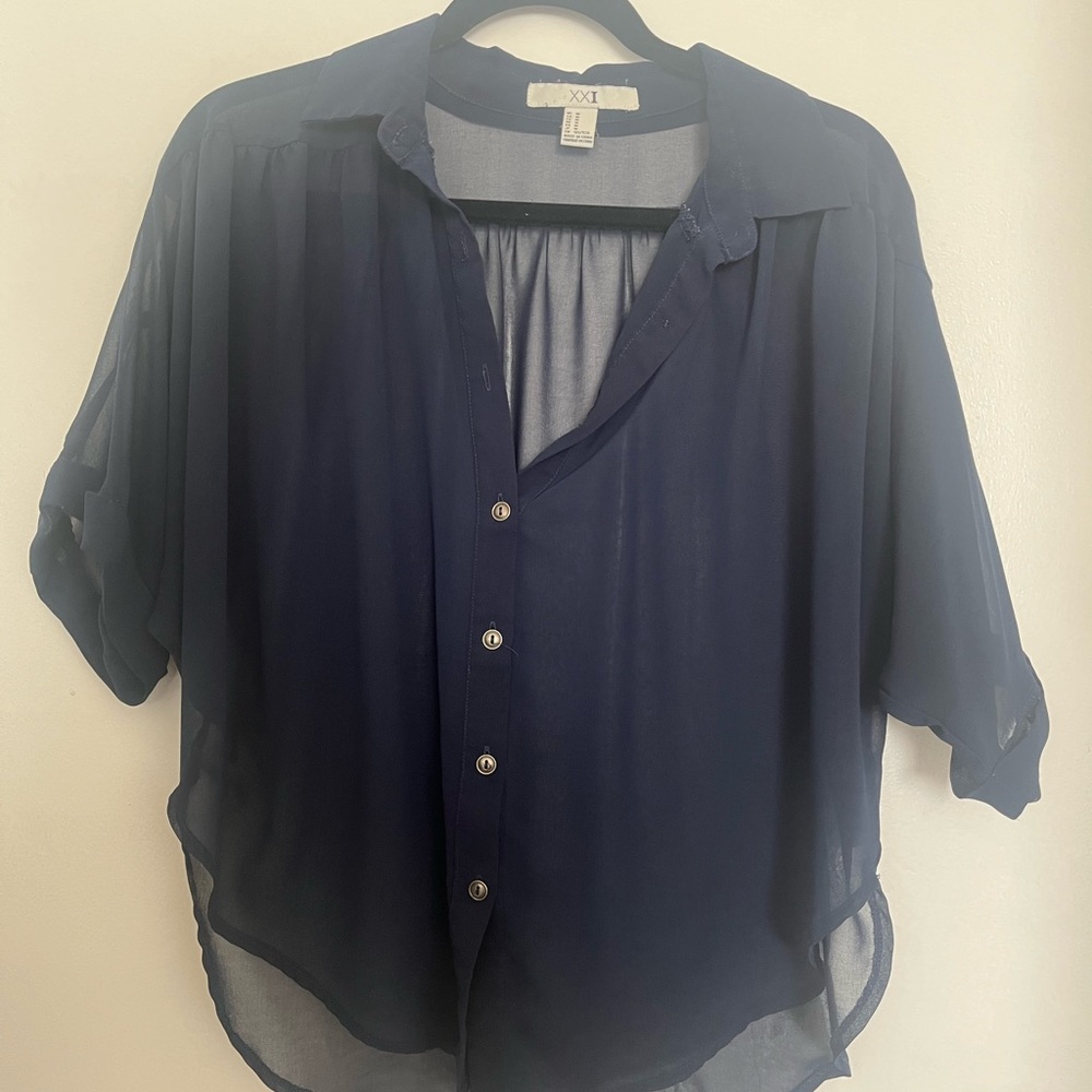 3/$15 FOREVER 21 Sheer Chiffon Blouse